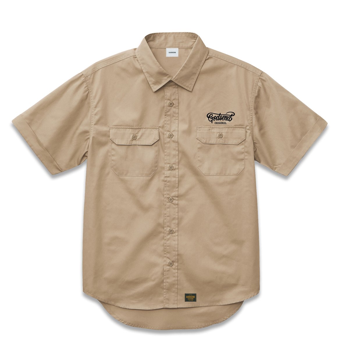 T/C WORK SHIRTS BEIGE T/Cワークシャツ ベージュ | GODSEND