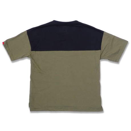 BICOLOR  EMBROIDERY  TEE  KHAKI
