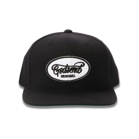 6PANEL  OVAL  LOGO  COTTON  CAP  BLACK
