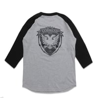 HERALDIC  RAGLAN  3/4 TEE　ヘラルディック  ラグラン七分袖  TEE  ブラック/グレー