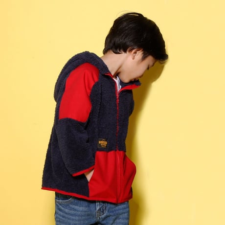 BOA  FLEECE  ZIP  UP  HOODIE  ボアフリース  ジッププアップパーカー  RED