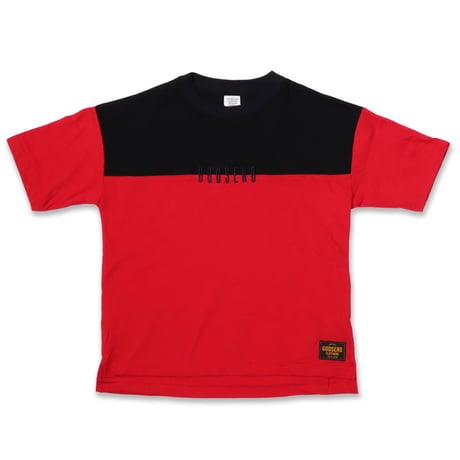 BICOLOR  EMBROIDERY  TEE  RED