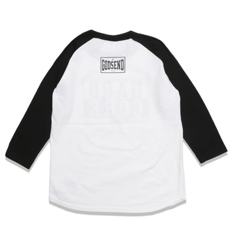 HARD  CORE  RAGLAN  3/4 TEE　ハードコア  ラグラン七分袖  TEE  ブラック/ホワイト