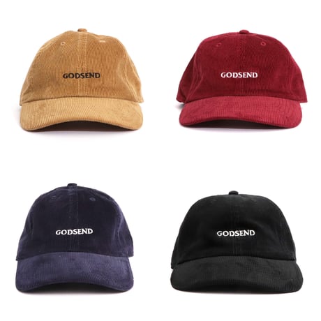 6パネル  コーデュロイ  GODSENDロゴ刺繍  CAP  4COLOR
