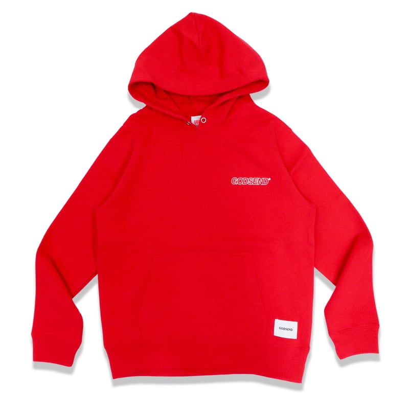 ロゴ フード付きパーカー 赤 ®️AG POUND adidas - アディダス adidas フード付き ジップアップパーカー L