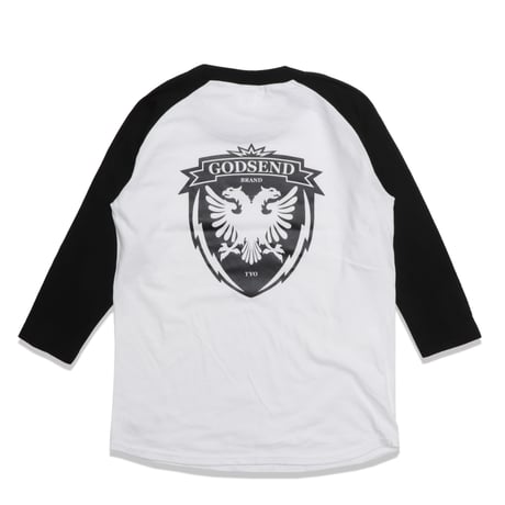HERALDIC  RAGLAN  3/4 TEE　ヘラルディック  ラグラン七分袖  TEE  ブラック/ホワイト
