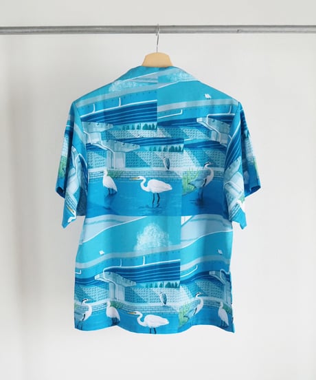 街で暮らすサギたち 半袖アロハシャツ Unisex S/M/L/XL