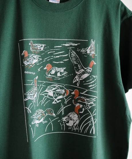 川辺のヒドリガモTシャツ（アイビーグリーン）Unisex S/M/L/XL