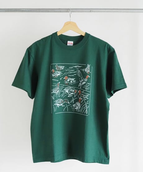 川辺のヒドリガモTシャツ（アイビーグリーン）Unisex S/M/L/XL