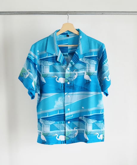 街で暮らすサギたち 半袖アロハシャツ Unisex S/M/L/XL