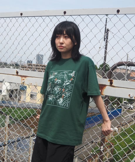 川辺のヒドリガモTシャツ（アイビーグリーン）Unisex S/M/L/XL