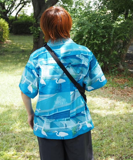 街で暮らすサギたち 半袖アロハシャツ Unisex S/M/L/XL