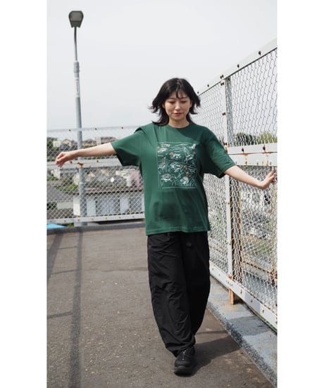 川辺のヒドリガモTシャツ（アイビーグリーン）Unisex S/M/L/XL