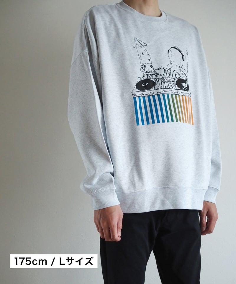 イカとタコのDJユニット スウェット 裏パイル（Ash × Sunset）Unisex M