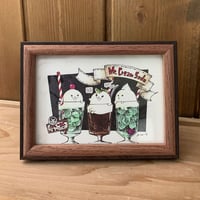 複製原画（ジークレー）“おしゃべりなコーヒーフロート先生とクリームソーダ先輩2人前”