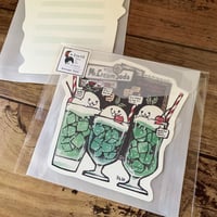 正方形メッセージカード（クリームソーダ先輩）