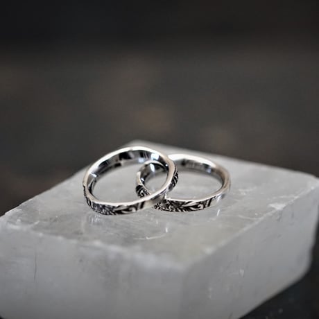 【予約】ARABESQUE DOUBLE RINGS　SV【HRR010 OX/WH 】