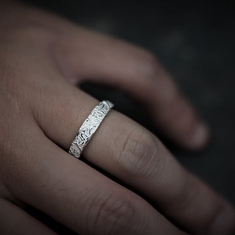 【予約】ARABESQUE DOUBLE RINGS　SV【HRR010 OX/WH 】