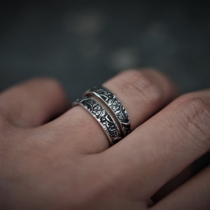 予約】ARABESQUE DOUBLE RINGS SV【HRR010 OX/WH 】 |