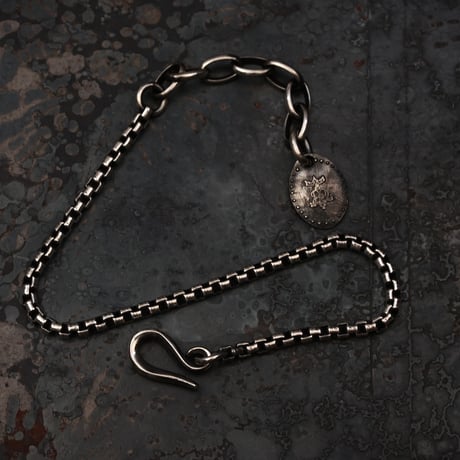 【予約】NARROW SQUARE BLOCK CHAIN BREACELET 【HRC019BC 】