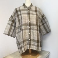 『Dana Faneuil』ビッグチェック リネンブラウス