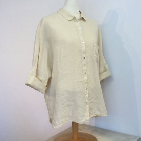 『 120%LINO 』七分袖ブラウス