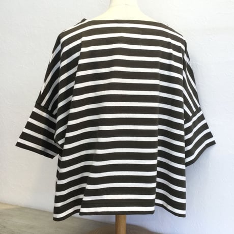 『Traditional Weatherwear』BMBシャツ ショートスリーブ ダークカー×ホワイト