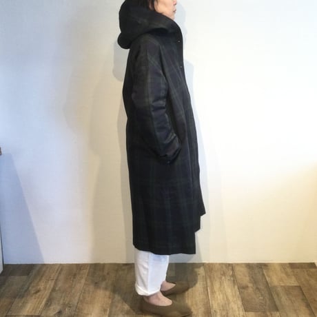 『 DIARIES 』フーデットコート　ブラックウォッチ