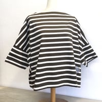 『Traditional Weatherwear』BMBシャツ ショートスリーブ ダークカー×ホワイト