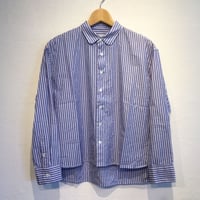 『 OUVERT 』 ラウンドカラー シャツ    ストライプ