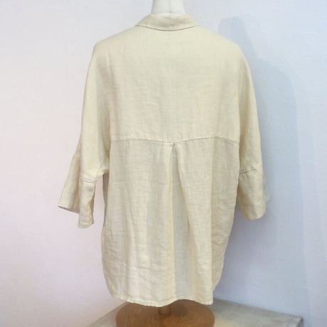 『 120%LINO 』七分袖ブラウス
