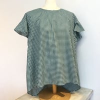 『Faneuil』リバティチェックブラウス グリーン