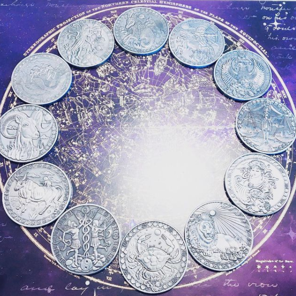 12星座1オンス銀貨双子座縁に凹みあり