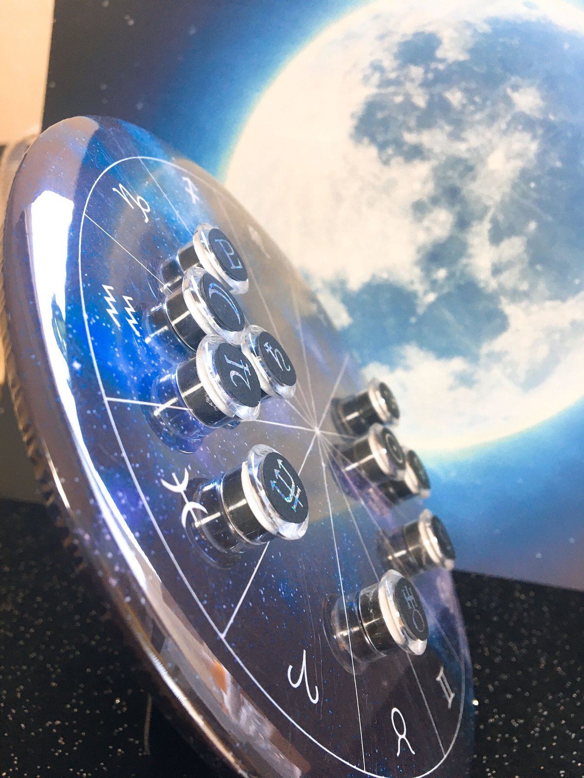 M-030 #豆惑星マグネット 箔押しブラック 天体10個セット