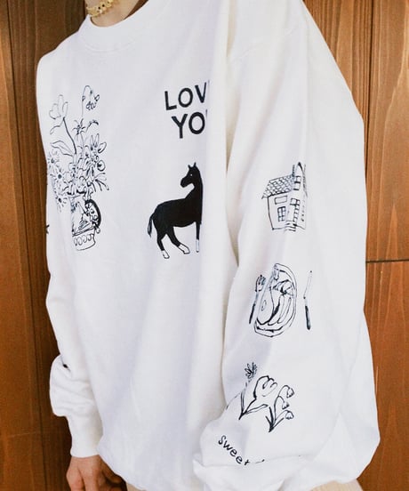 Paint Sweatshirt "LOVE YOU"