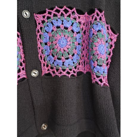 CROCHET KNIT CARDIGAN   /  261-AK010