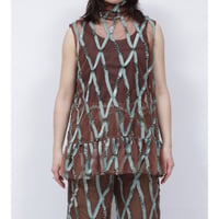 TAPE TULLE SHIRT   /  262-AS009  /  BROWN