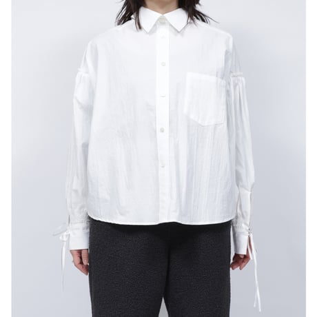GATHER EMBROIDERY SHIRT  /  262-AS001  /  WHITE