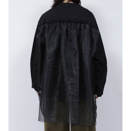 TULLE FLARE T-SHIRT  /  262-AC030 /  BLACK