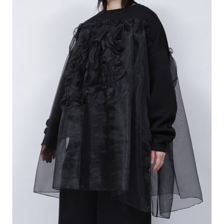 ORGANDY EMBROIDARY SWEAT  /  262-AC031  /  BLACK
