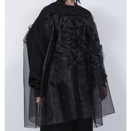 ORGANDY EMBROIDARY SWEAT  /  262-AC031  /  BLACK