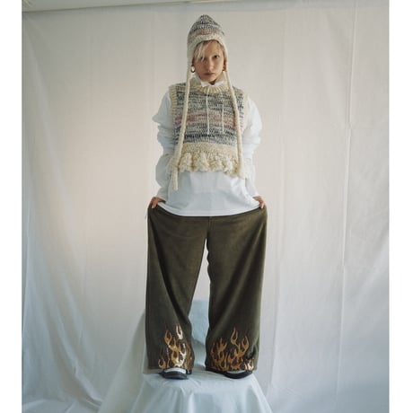 FLEECE FIRE PANTS   /  262-AP025  /  WHITE