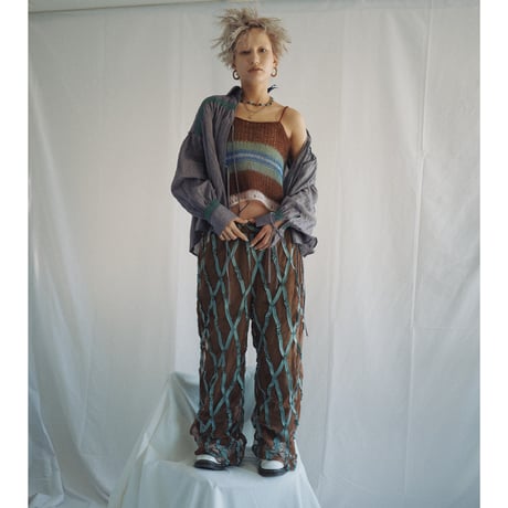 LAYERD TAPE TULLE PANTS   /  262-AP011  /  BROWN