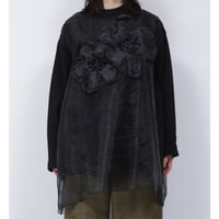 TULLE FLARE T-SHIRT  /  262-AC030 /  BLACK
