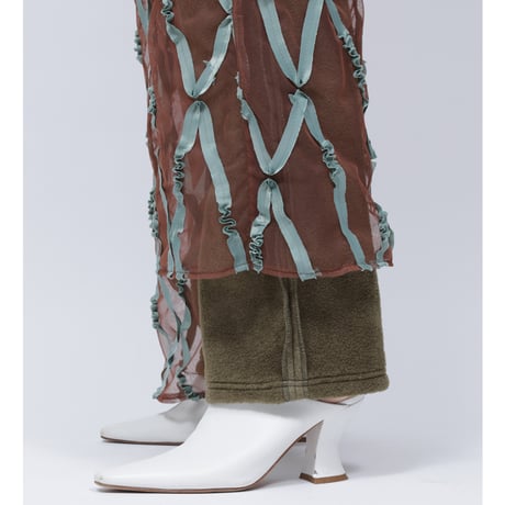 LAYERD TAPE TULLE PANTS   /  262-AP011  /  BROWN