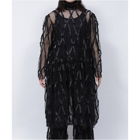 TAPE TULLE ONE PIECE   /  262-AS010 /  BLACK
