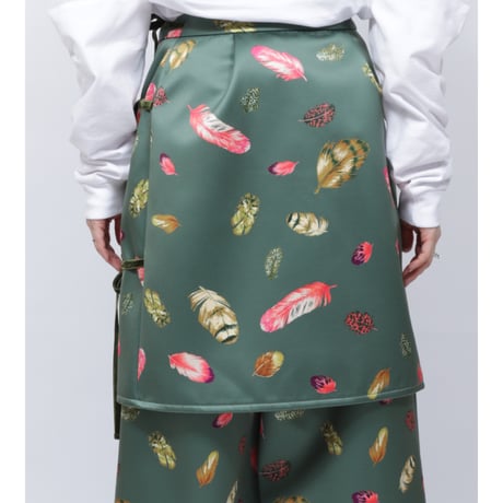 FETHER PRINT WRAP SKIRT   /  262-AP018  /  KHAKI