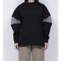SHEER SHOULDER T-SHIRT  /  262-AC029 /  BLACK