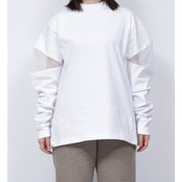 SHEER SHOULDER T-SHIRT  /  262-AC029 /  WHITE
