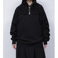 FRILL ZIP SWEAT  /  262-AC032  /   BLACK
